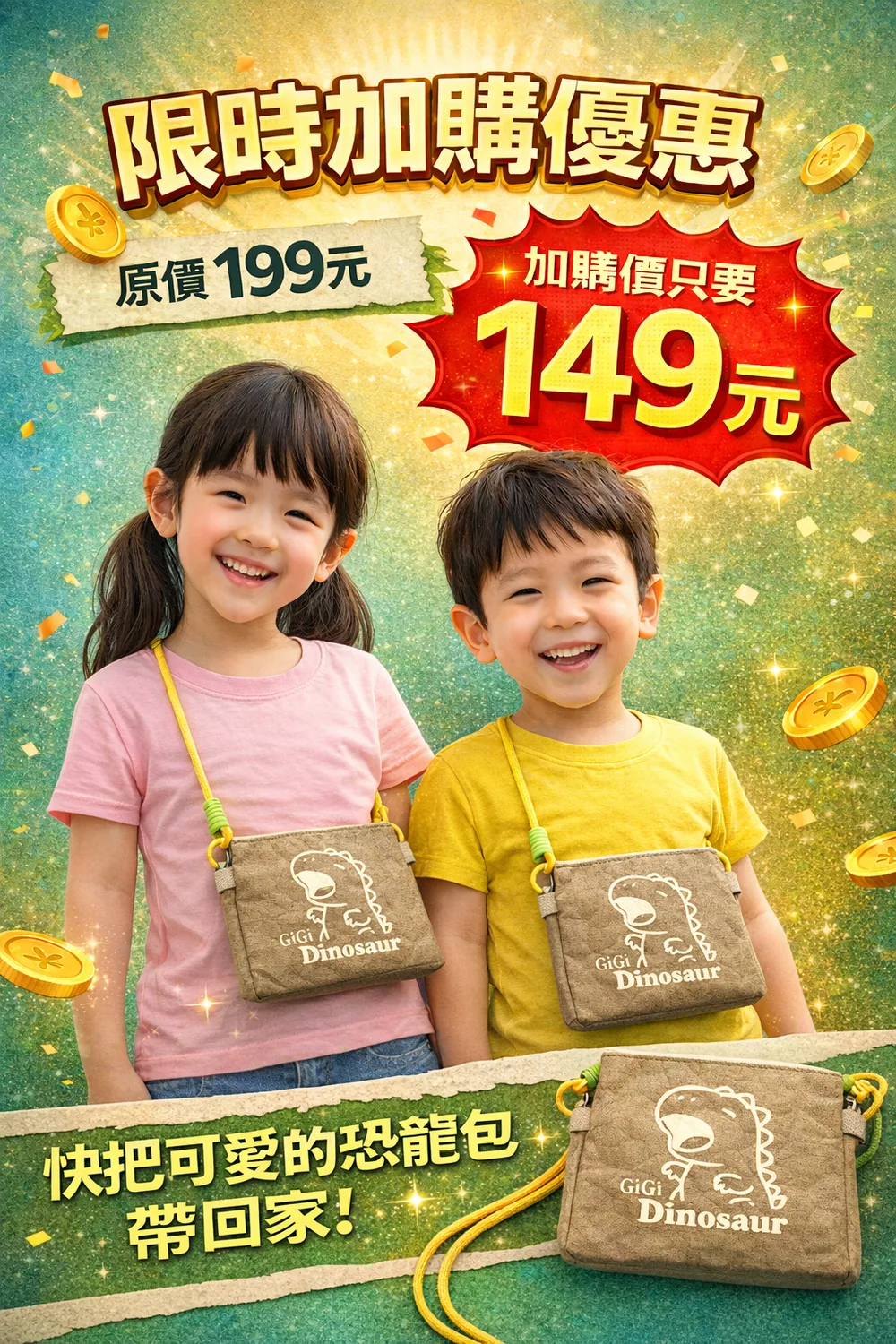 GiGi 恐龍包加購優惠海報